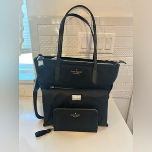 NWT Kate Spade Chelsea Nylon Diaper Bag/Matching Wallet